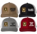 Army Family Pride Split Design Embroidered Caps