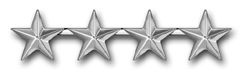 Army General  Rank 3.8" Vinyl Transfer Vinyl Transfer Decal