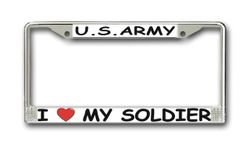 Army " I Love My Soldier" License Plate Frame