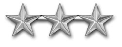 Army Lieutenant General 8" Rank Vinyl Transfer Decal