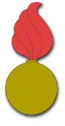 Army Ordnance Corps Color  3.8" Vinyl Transfer Decal