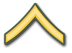Army Private 3.8" Rank Vinyl Transfer Decal