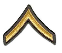 Army Private, E2 Rank Chevron (Pair) Military Patch