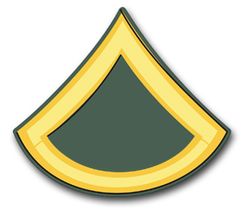 Army Private First Class 11.75" Rank Vinyl Transfer Decal
