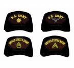 Army Rank Insignia Ball Caps
