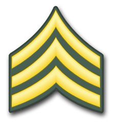 Army Sergeant 3.8" Rank Vinyl Transfer Decal