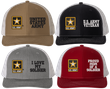 Army Veteran Split Design Embroidered Caps