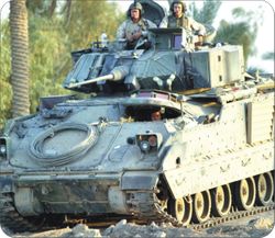 Bradley Fighting Vehicle on Patrol Mouse Pad