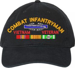 Combat Infantryman Vietnam Veteran with Ribbons Unstructured Dad Cap