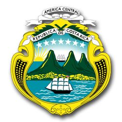 Costa Rica Coats Of Arms 11.75" Decal