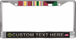 Custom U.S. Army Desert Storm Ribbon Frame 3-Ribbon Stack License Plate Frame