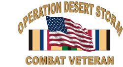 Desert Storm Combat Veteran 3.8" Die-Cut Vinyl Decal Sticker