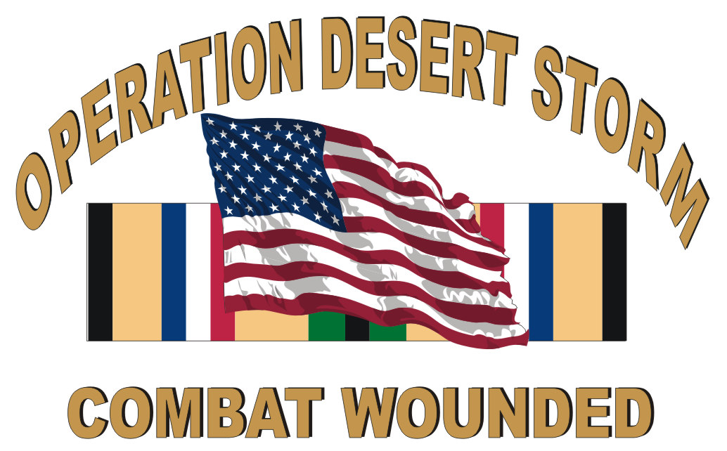 Wounded Veteran Sticker Desert Storm Combat Wounded Die-Cut Vinyl Decal Sticker