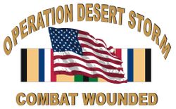 Desert Storm Combat Wounded Die-Cut Vinyl Decal Sticker