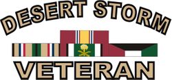Desert Storm Veteran 11.75" Die-Cut Vinyl Decal Sticker