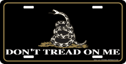 Dont Tread On Me Black License Plate
