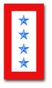 "Four Blue Star" Service Flag 1.5" x 2.8" Vinyl Transfer Decals