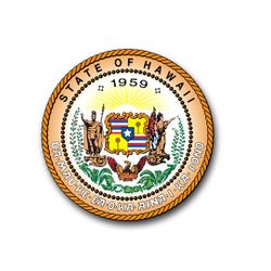 Hawaii State Seal 8" Vinyl Transfer Decal