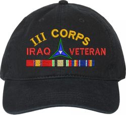 III Corps Iraq Veteran with Ribbons Unstructured Dad Cap