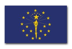 Indiana State Flag 10" Vinyl Transfer Decal