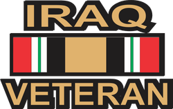 Iraq Veteran with Ribbon 5.5" Die-Cut Vinyl Decal Sticker