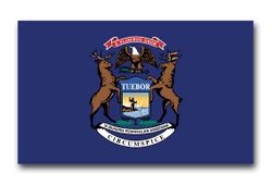 Michigan State Flag 8" Vinyl Transfer Decal