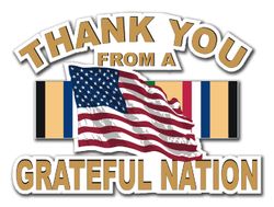 Military Thanks from a Grateful Nation Desert Storm 8" Die-Cut Vinyl Decal Sticker