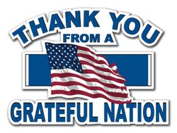 Military Thanks from a Grateful Nation Korea 5.5" Die-Cut Vinyl Decal Sticker