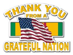 Military Thanks from a Grateful Nation Vietnam 8" Die-Cut Vinyl Decal Sticker