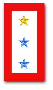"One Gold And Two Blue Star" Service Flag 1.5" x 2.8" Vinyl Transfer Decal