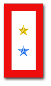 "One Gold Star And One Blue Star" Service Flag 2.0" x 3.8" Decal