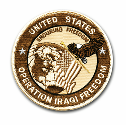 Operation Iraqi Freedom  Desert Tan 4" Military Patch