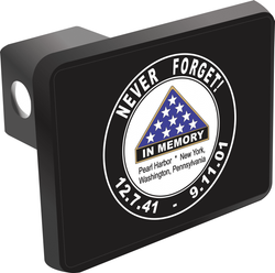 Pearl Harbor and 9/11 Never Forget Trailer Hitch Cover