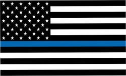 Police Thin Blue Line American Flag Decal