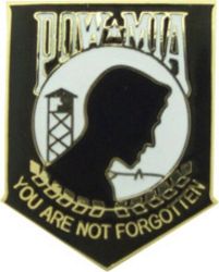 POW MIA Large Black 1 1/2" Lapel Pin*