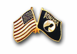 Pow/ Mia - USA Crossed Flag Lapel Pin