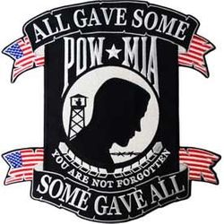 POW*MIA YOU ARE NOT FORGOTTEN 12" x 11.5" PATCH