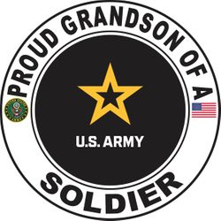 Proud Grandson of a Soldier U.S. Army Round Decal