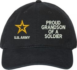 Proud Grandson of a Soldier U.S. Army Unstructured Dad Cap