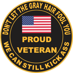 Proud Veteran Gray Hair Decal
