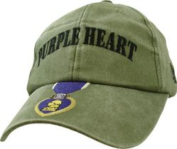 Purple Heart Olive Drab Green Direct Emroidered Cap