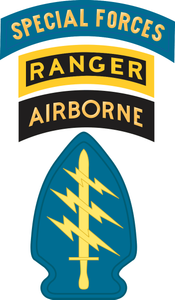 Special Forces with Airborne and Ranger Tab Patch Decal