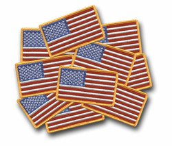 Ten American Flag 3" x 2" Shoulder Patches Special Purchase