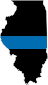 Thin Blue Line Illinois State Decal