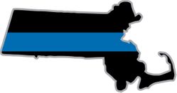 Thin Blue Line Massachusetts State Decal