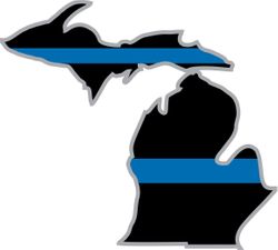 Thin Blue Line Michigan State Decal