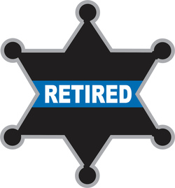 Thin Blue Line  Retired Sheriff Badge Decal
