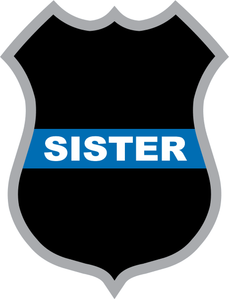 Thin Blue Line Sister Police Badge Decal