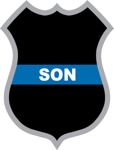 Thin Blue Line Son Police Badge Decal