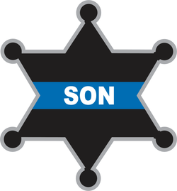 Thin Blue Line Son Sheriff Badge Decal